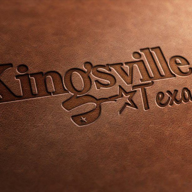 Kingsville Texas logo on leather