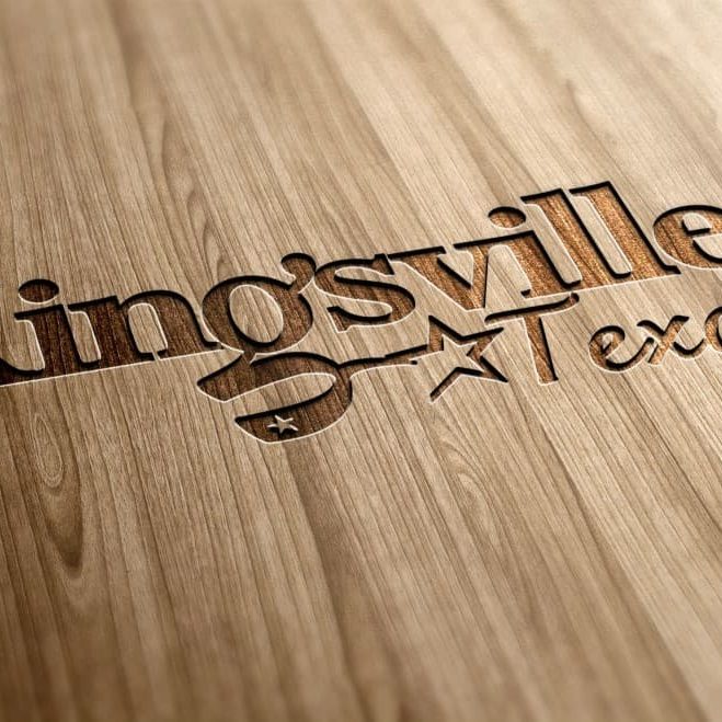 Kingsville, Texas engraved wood logo mockup