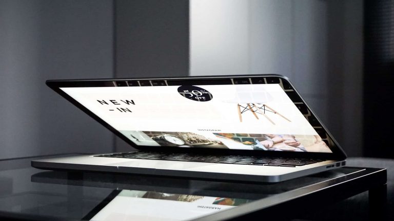 website and laptop