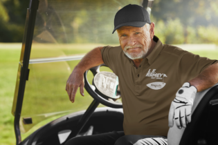 L.E. Ramey Golf Course Logo Brown Polo