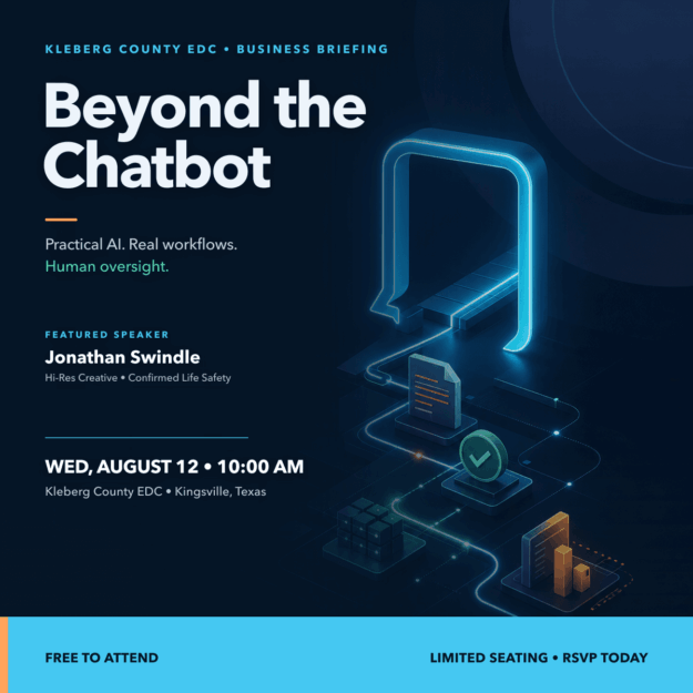 Beyond the Chatbot event poster Beyond the Chatbot business briefing