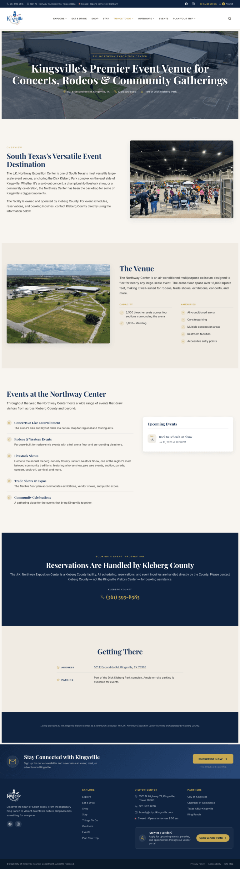 J.K. Northway Coliseum Page — Kingsville Visitors Center