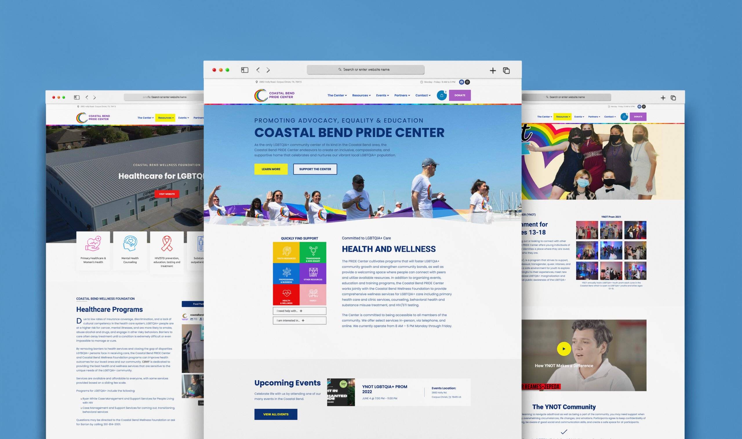 Coastal Bend Pride Center Website Design